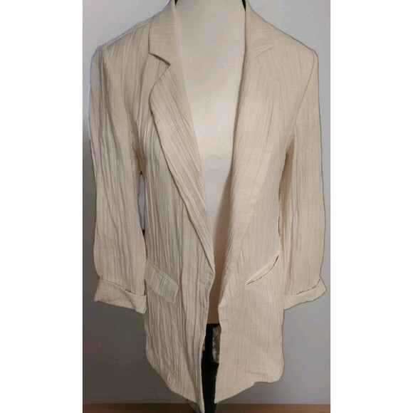 Chico's Open Jacket Size 0 US S Ivory Pockets Rayon - Picture 1 of 8